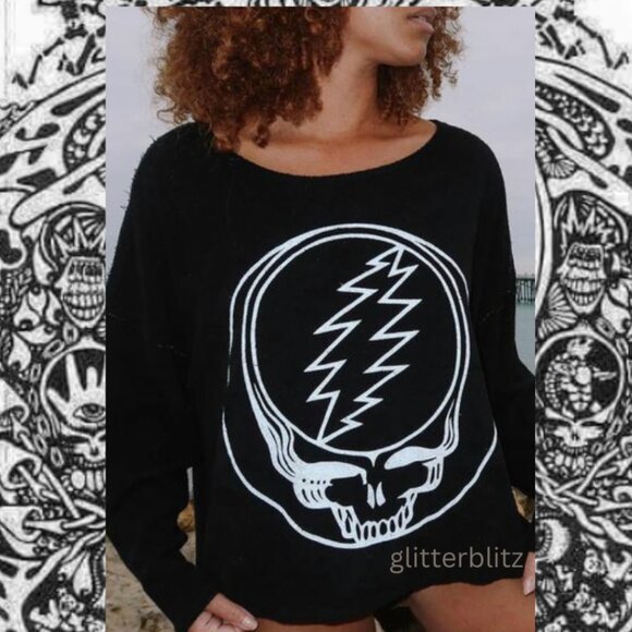 PEOPLE OF LEISURE Grateful Dead Stealie Oversized Pullover Sweatshirt - Picture 12 of 12